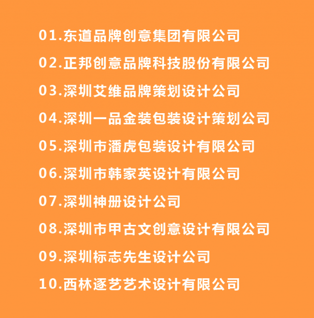 中国深圳包装设计公司排名前十强名单有哪些？